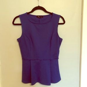 Royal blue peplum tank